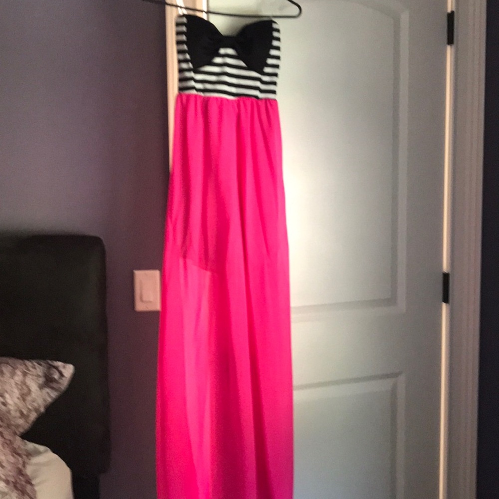 Maxi bow pink dress